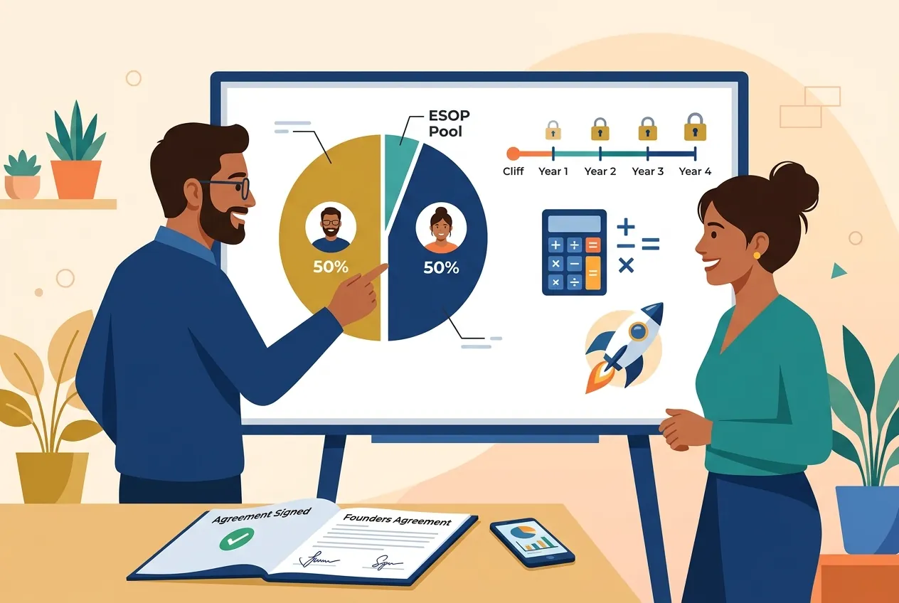 Co-Founder Equity Split Calculator Guide: Fair Division & Vesting