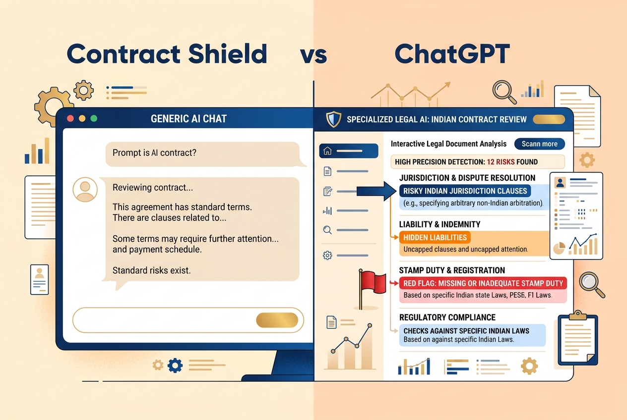 Contract Shield vs ChatGPT for Contract Review in India