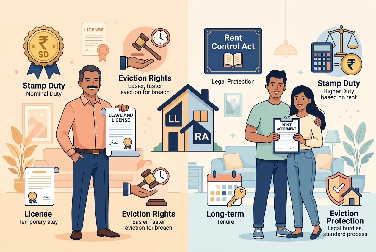 Leave and License vs Rent Agreement