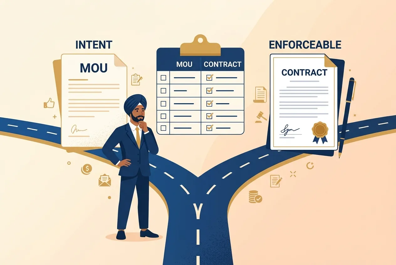 MOU vs Contract India