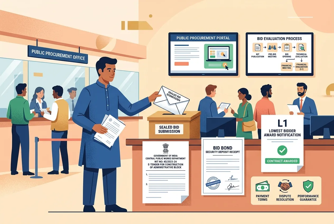 Government Tender Contracts India: NIT, Bid Process & Contract Rights