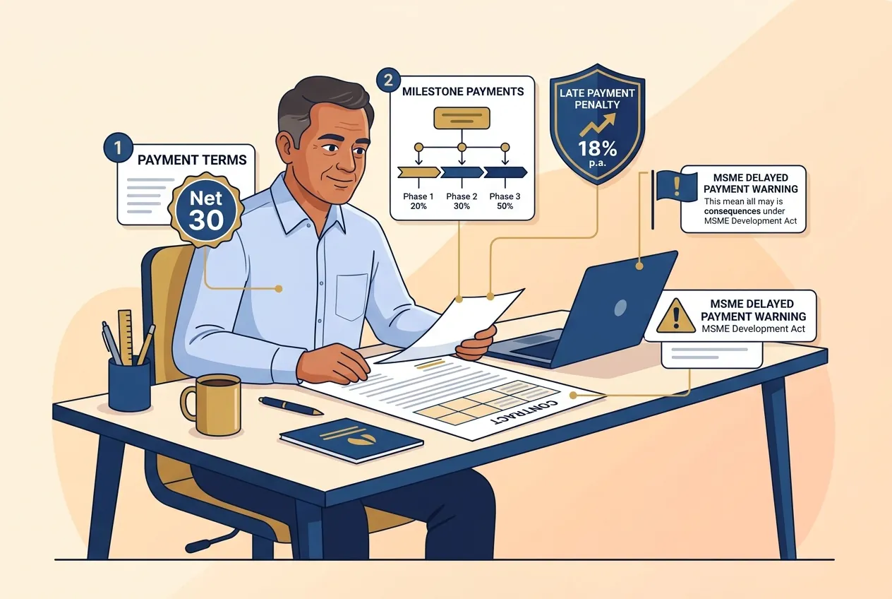 Payment Terms in Contracts India: Net 30, Milestones & Late Payment