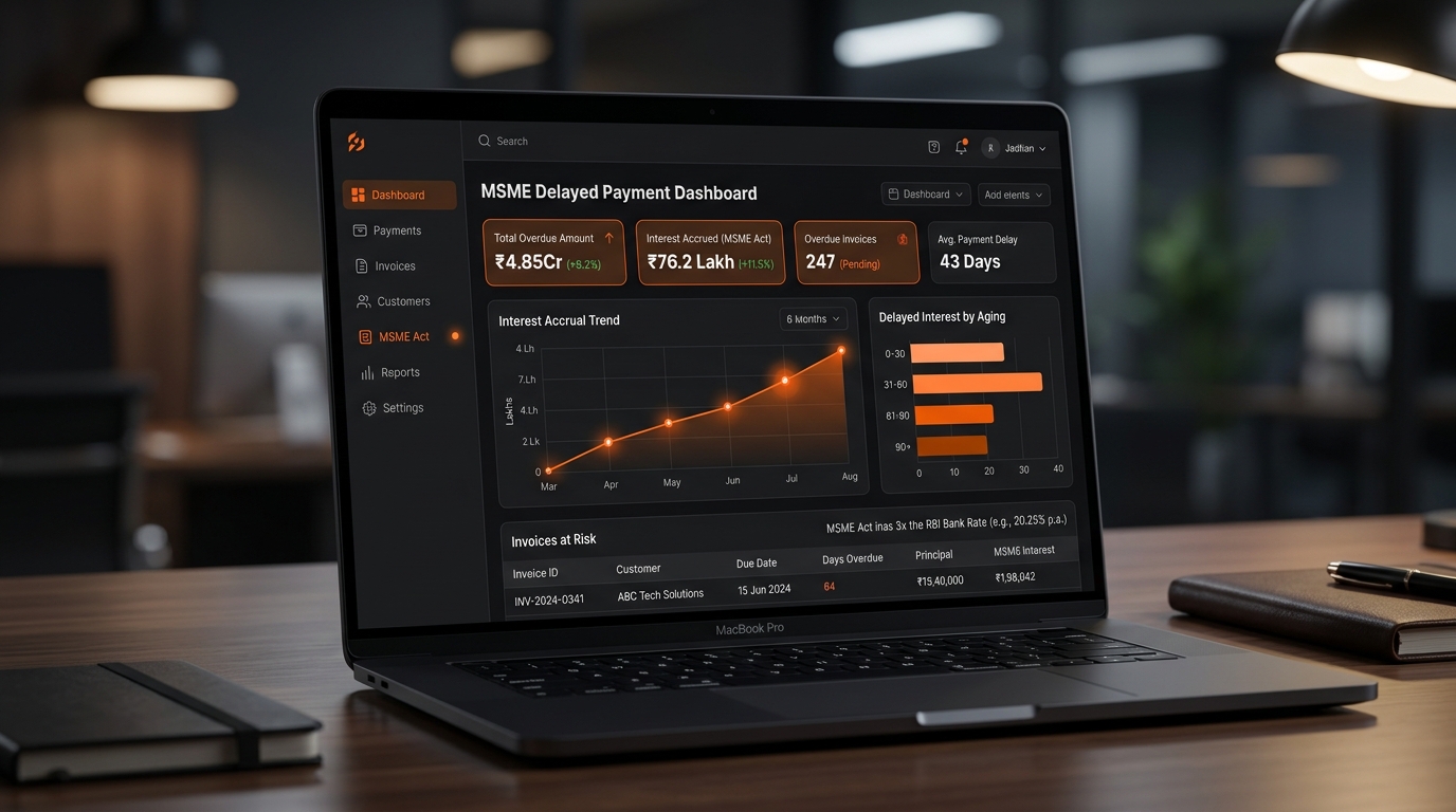 MSME Delayed Payment Interest Dashboard UI