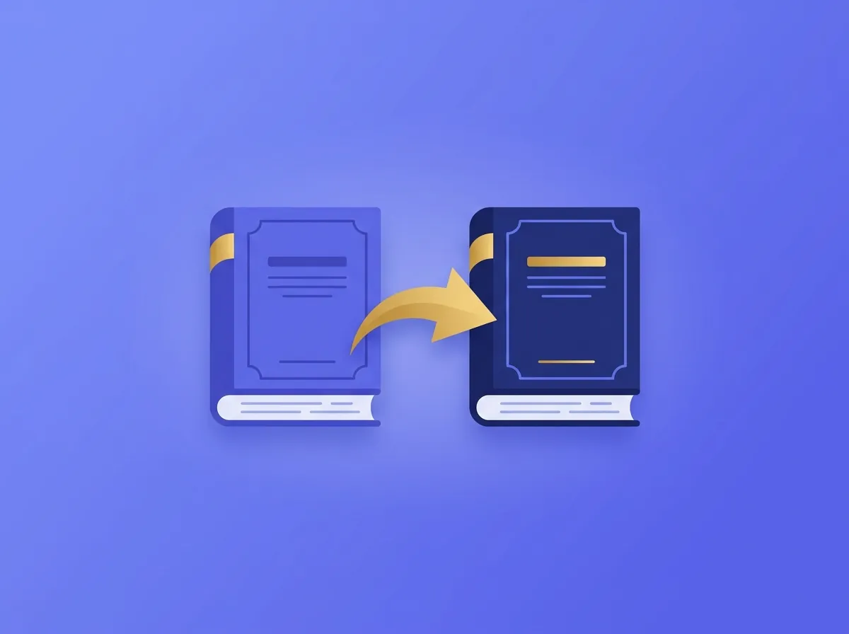 IPC to BNS converter — two law books with a transformation arrow
